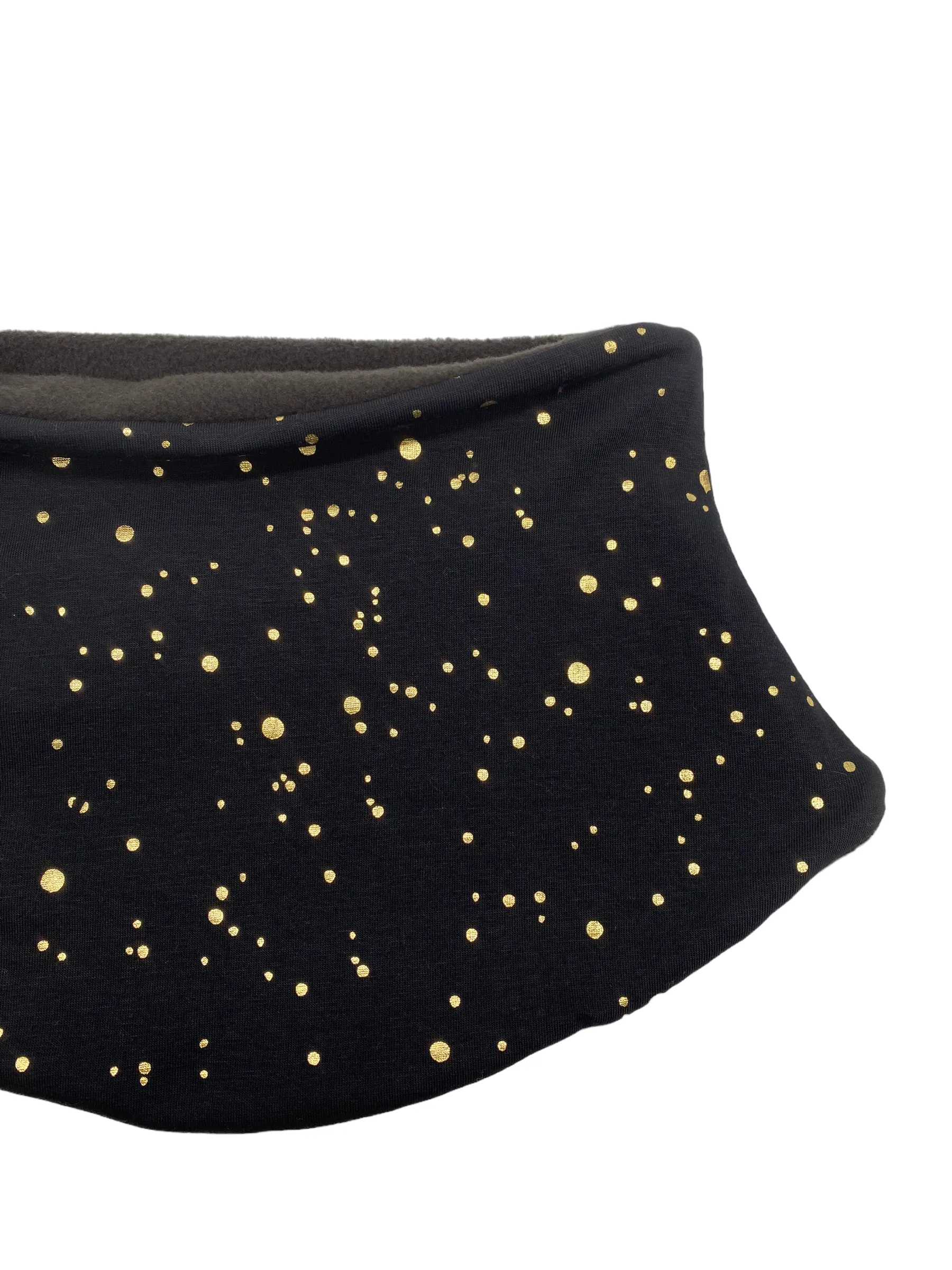 Adult Handmade Neck Warmer Gold on Black