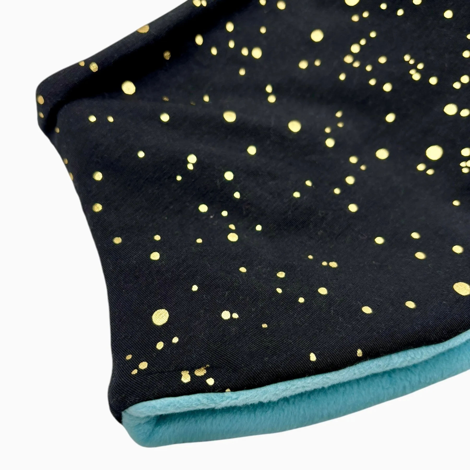 Adult Handmade Neck Warmer Gold on Black
