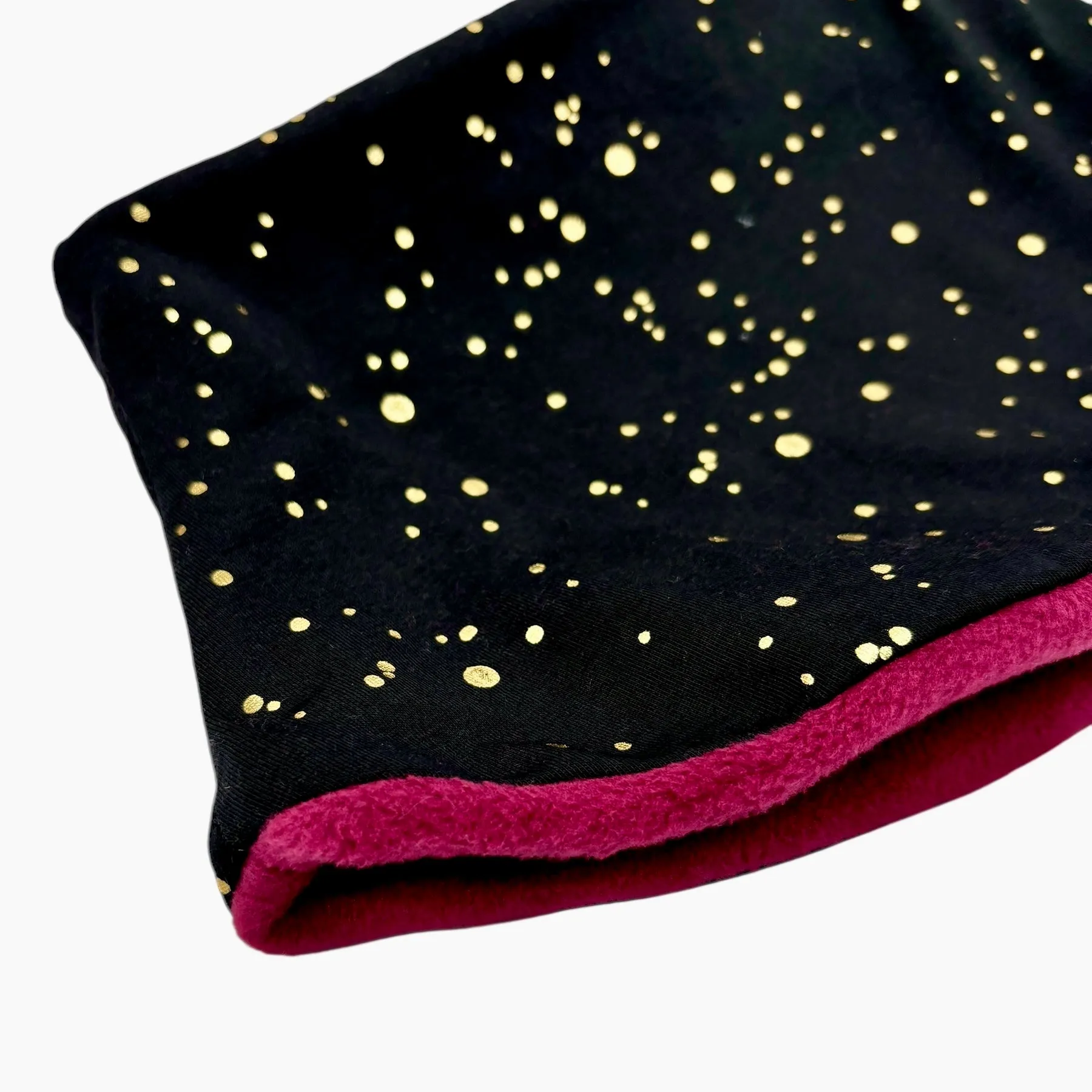 Adult Handmade Neck Warmer Gold on Black