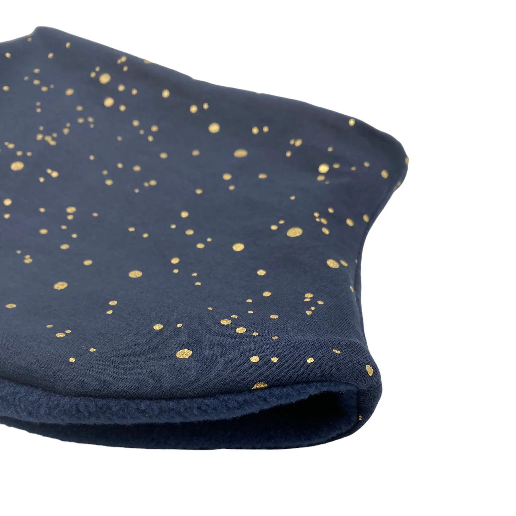 Adult Handmade Neck Warmer Gold on Navy (multiple liner colors)