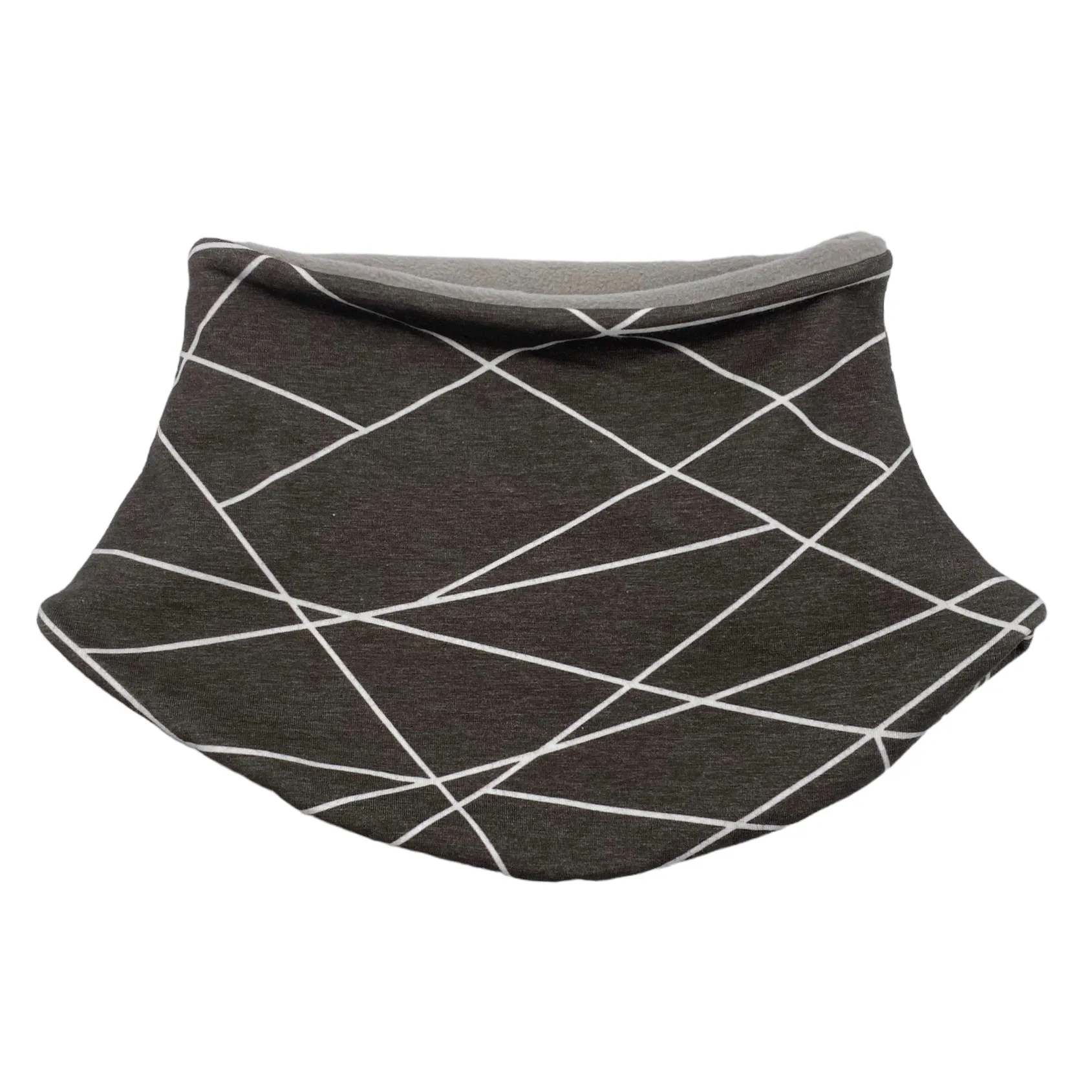 Adult Handmade Neck Warmer Lines All Over Gray (multiple liner options)
