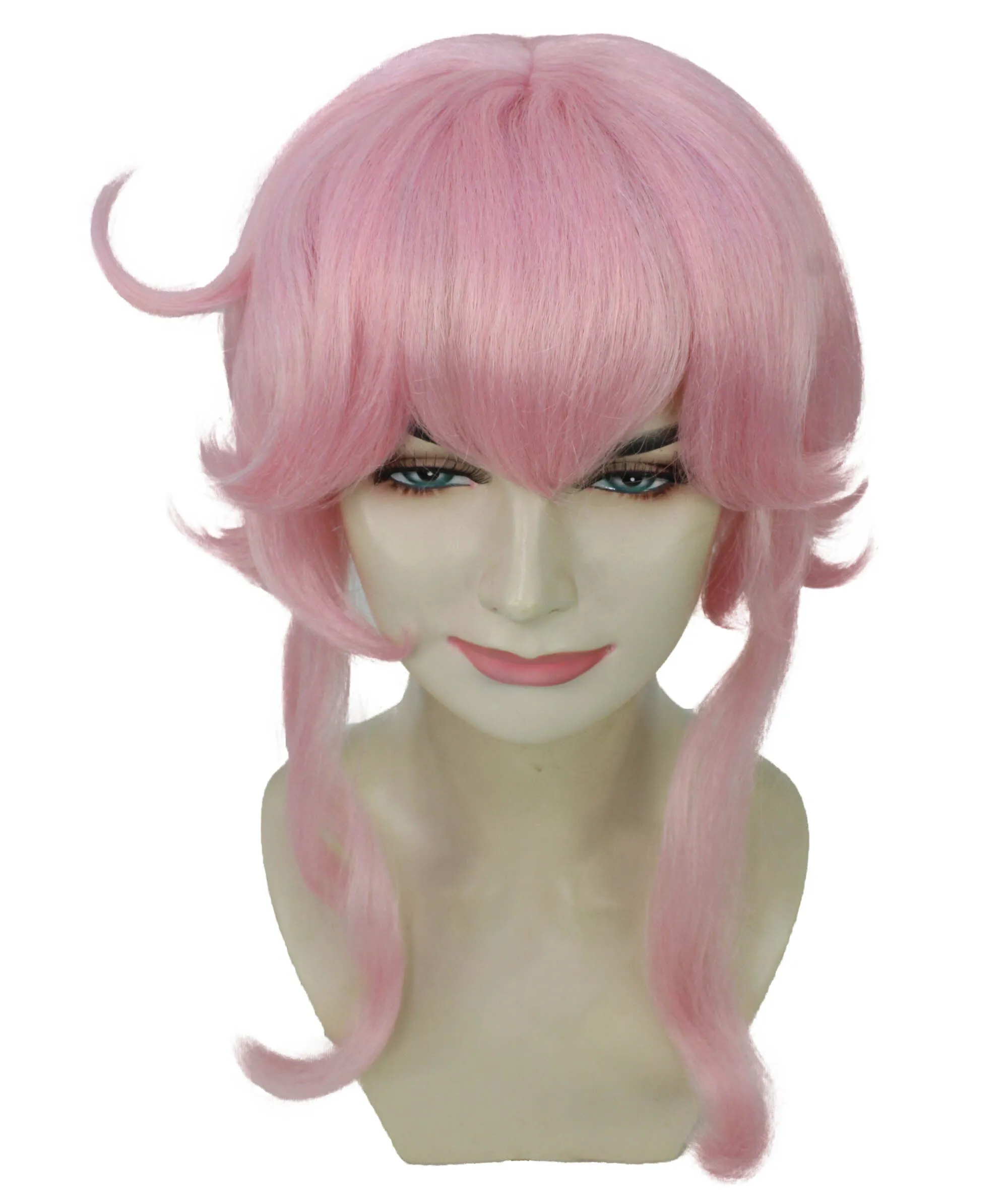 Adult Women's Anime Manga Character Pink Anime Cosplay Wig, Best for Halloween, Flame-retardant Synthetic Fiber