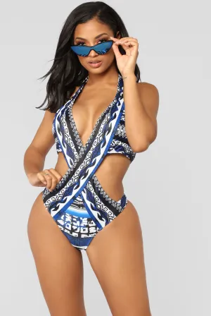 Adventurous By The Sea Monokini - Blue