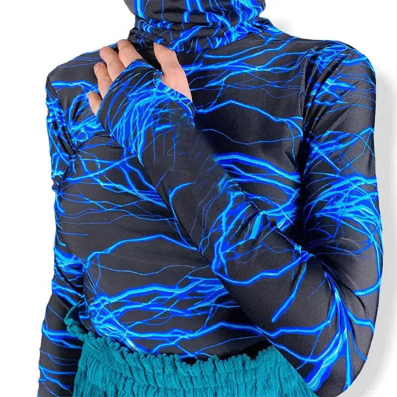 Aesthetic Thunder Turtle Neck Long-Sleeve Top