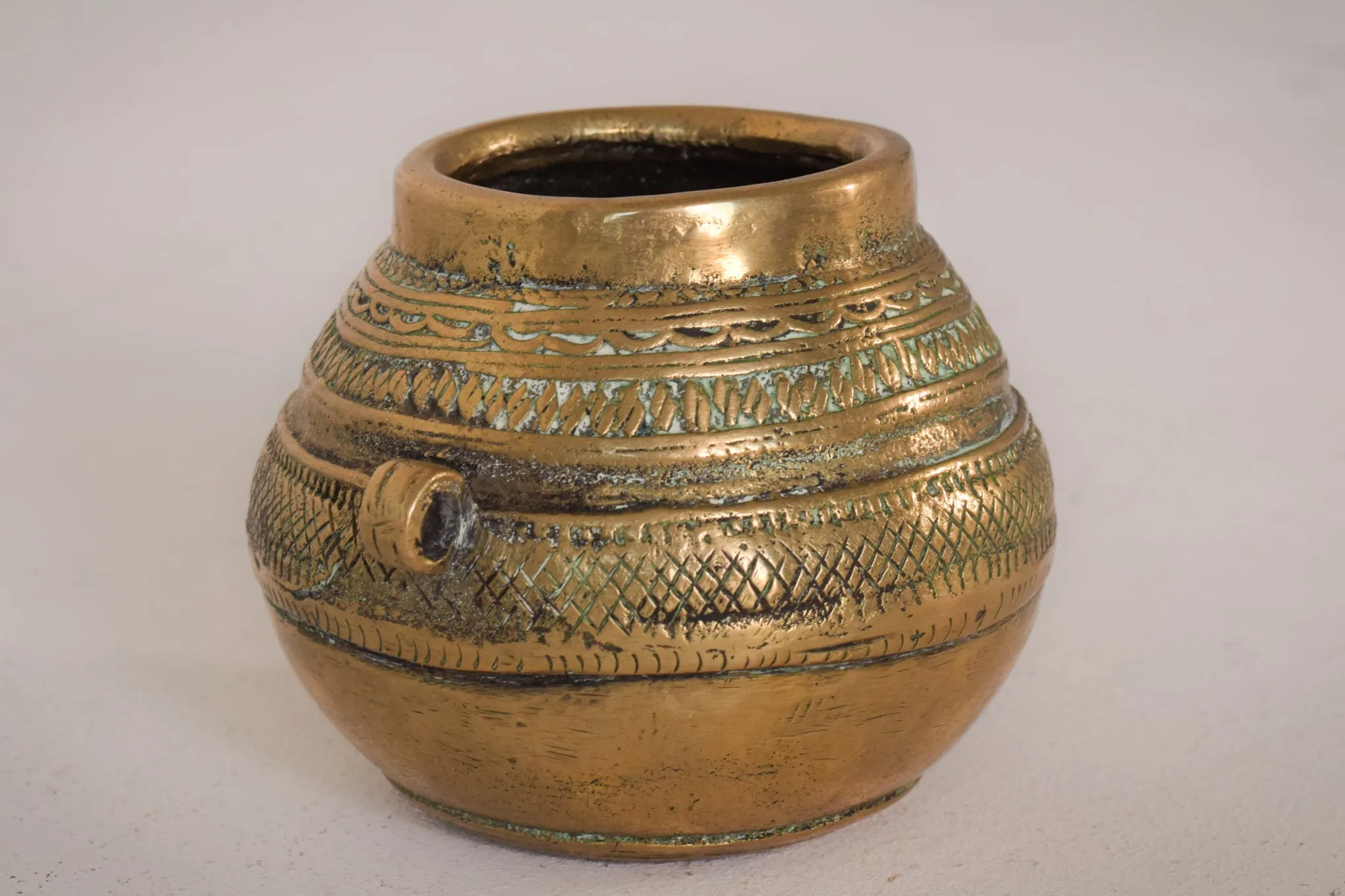 African Tribal Brass Measuring Pot