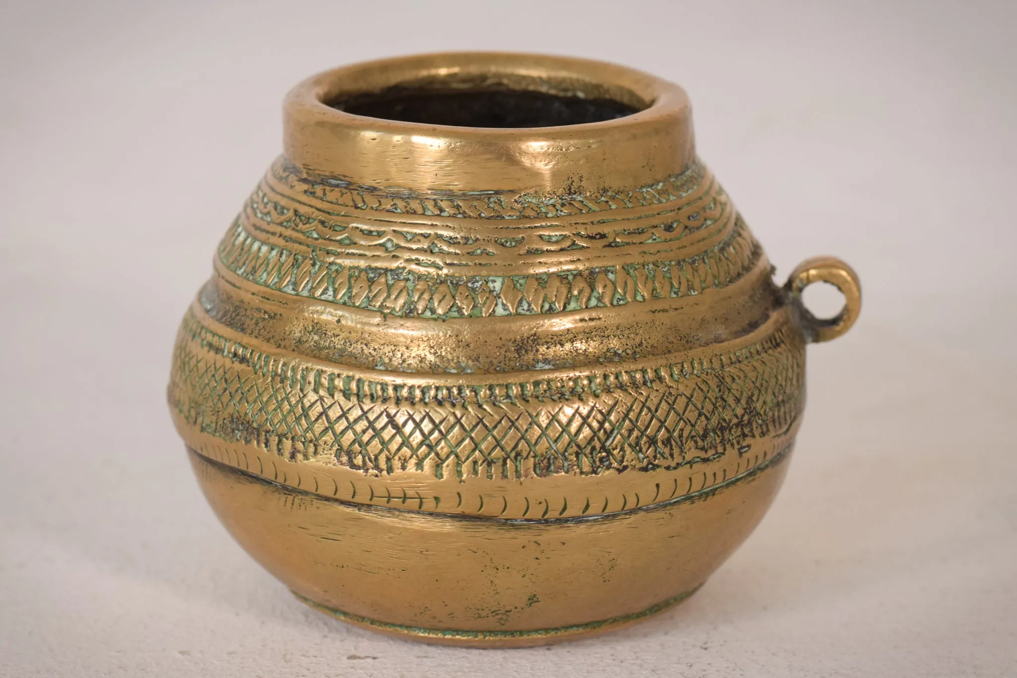 African Tribal Brass Measuring Pot