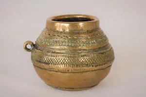 African Tribal Brass Measuring Pot