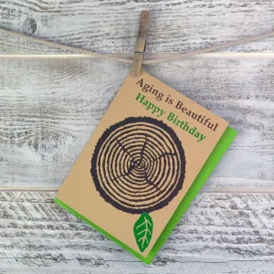Aging is Beautiful Happy Birthday Blank Card