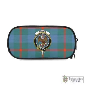Agnew Ancient Tartan Pen and Pencil Case with Family Crest