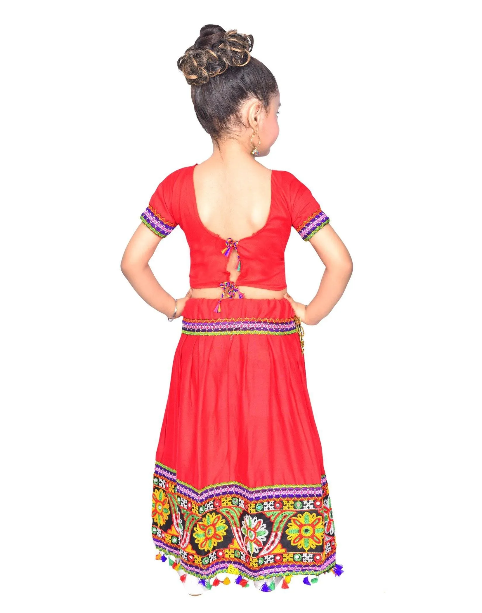 Ahhaaaa Kids Ethnic Cotton Blend Radha Dress Lehenga Choli Chania Choli Set Baby Girls
