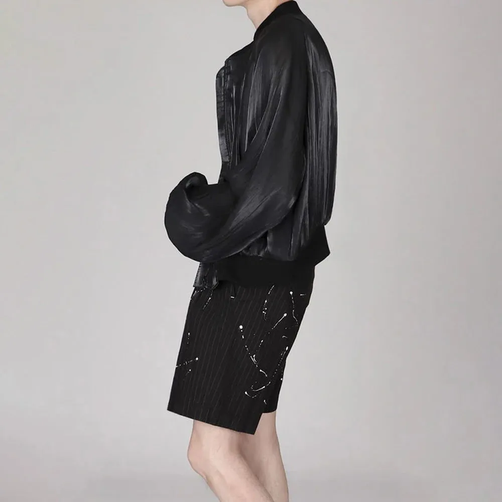 Aidase Mens Casual Satin Jacket Genderless 2024 Spring Summer New Fashion Thin Breathable Simple Soft Solid Color Jacket Unisex