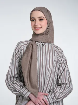 AIRY JACQUARD VOILE SCARF PLAIN LATTE