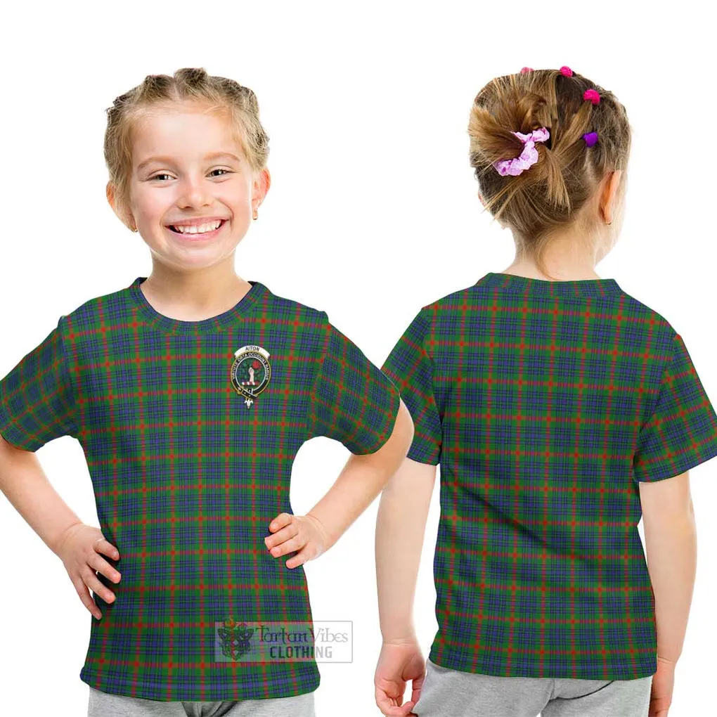 Aiton Tartan Kid T-Shirt with Family Crest