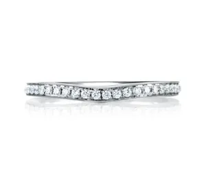 A.JAFFE ART DECO BRIGHT POLISHED CURVED BAND 0.18