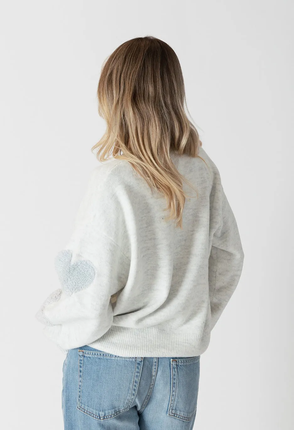 Ajax Eco Sweater with Sherpa Hearts