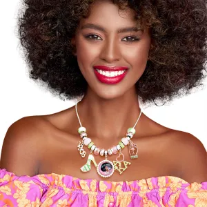 AKA Pink and Green Alpha Kappa Alpha Sorority Inspired Charm Necklace