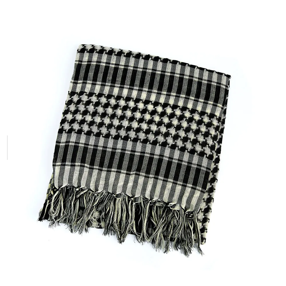 Akmax  100% Cotton Plaid Tassel Casual Work Scarf Set