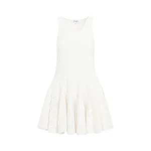 ALAIA Elegant White Mini Skater Dress