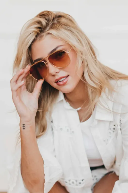 Alexa Blush Aviator Sunglasses