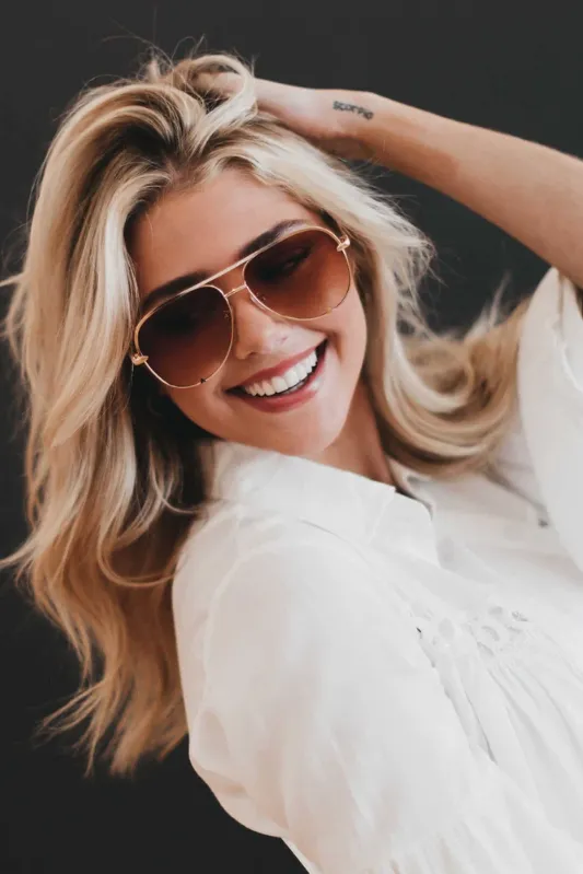 Alexa Blush Aviator Sunglasses