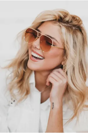 Alexa Blush Aviator Sunglasses