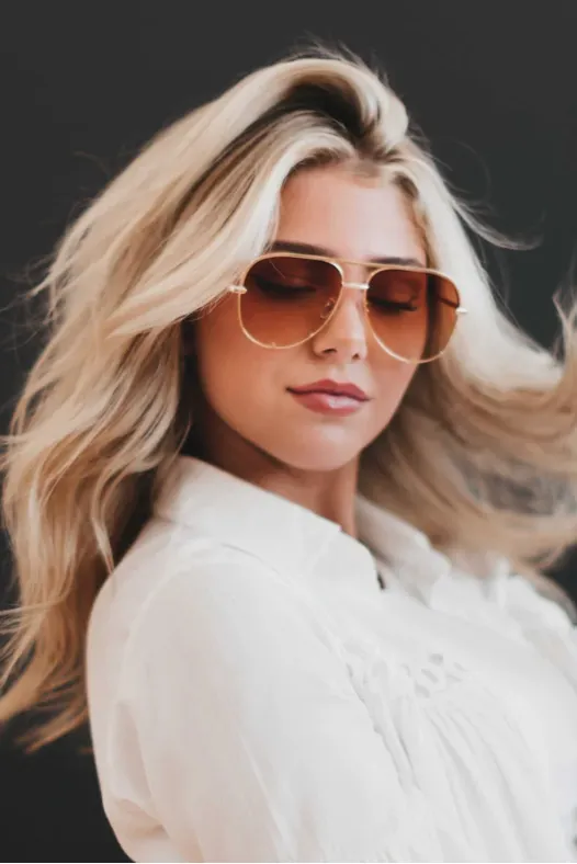 Alexa Blush Aviator Sunglasses