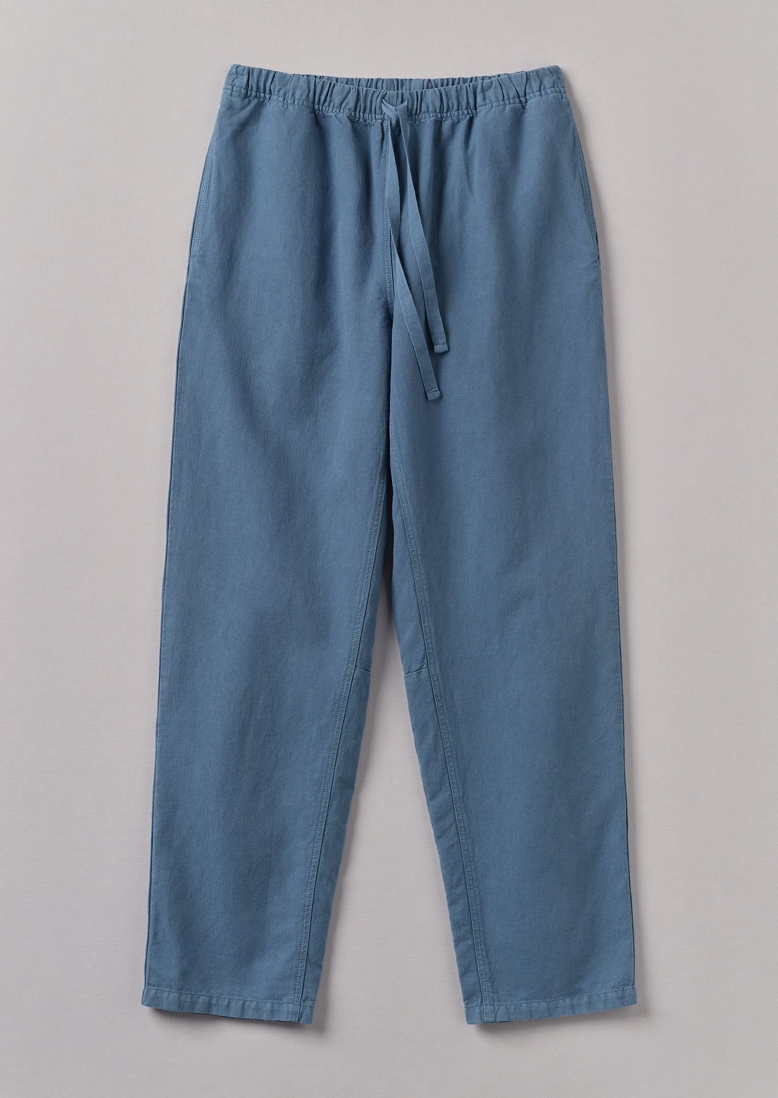 Alfie Garment Dyed Herringbone Trousers | Slate Blue