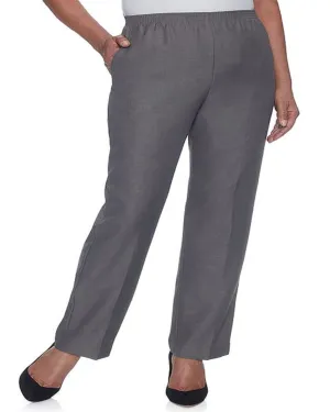 Alfred Dunner Women's  Classic Pull on Straight Leg Regular Length Pants Gray  18W | Gray