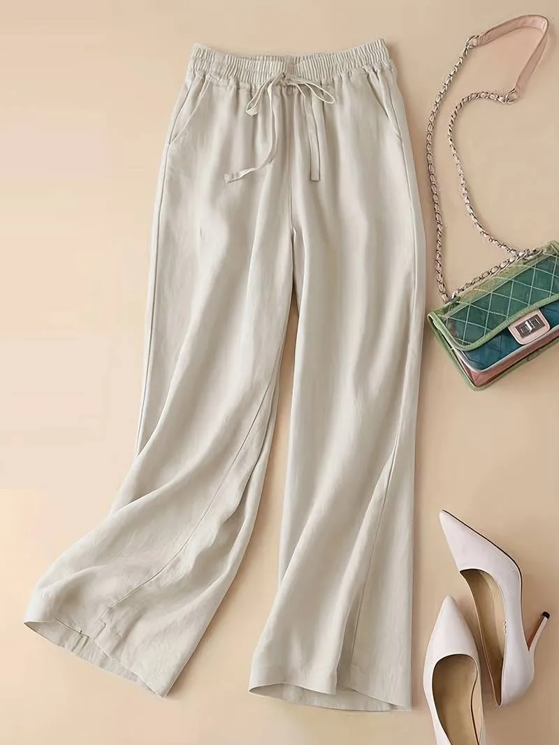 Alicia - Drawstring Wide Leg Pants