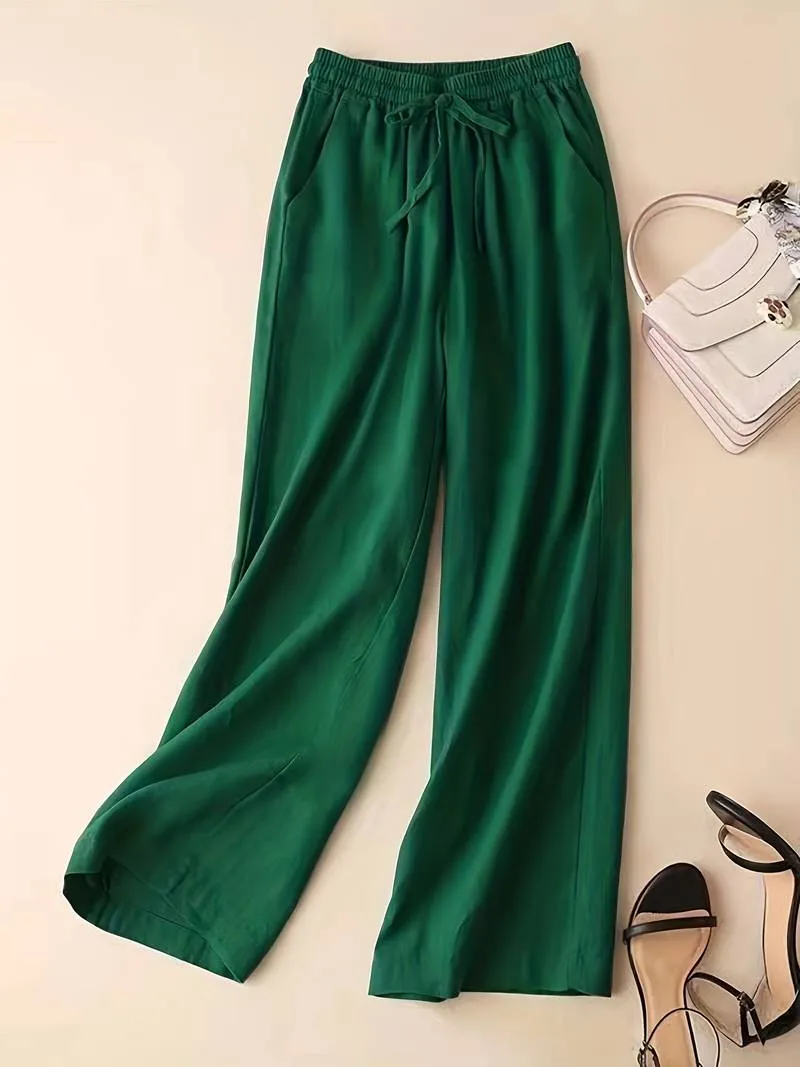 Alicia - Drawstring Wide Leg Pants