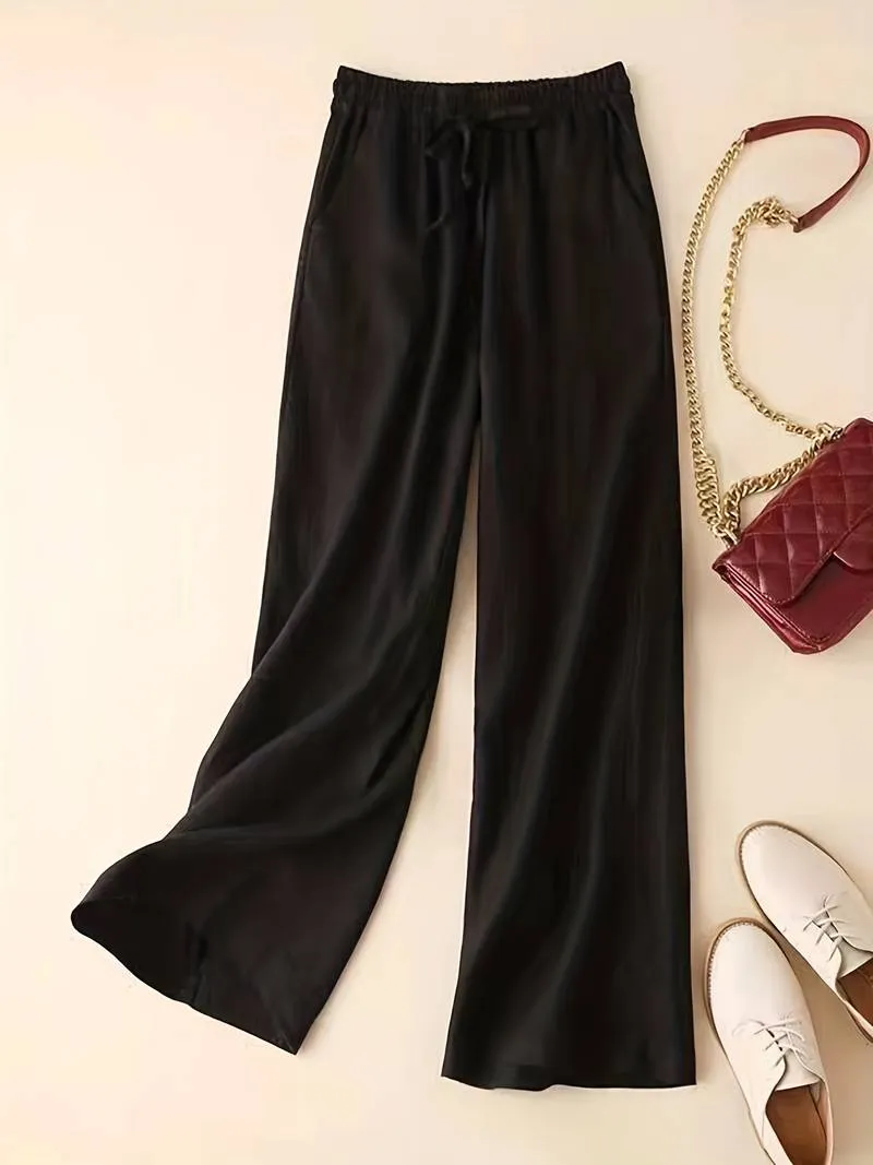 Alicia - Drawstring Wide Leg Pants