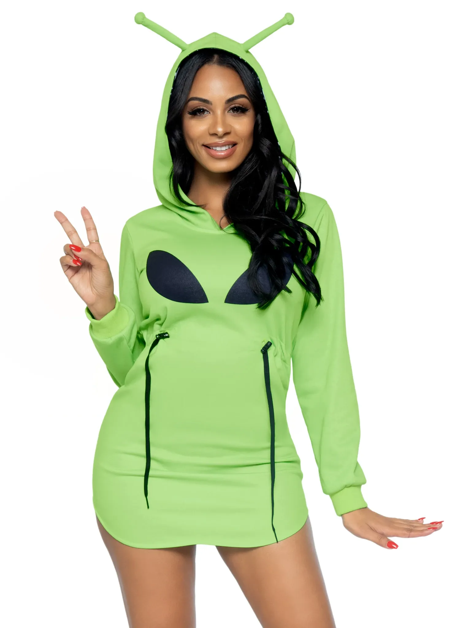 ALIEN FLEECE HOODIE DRESS
