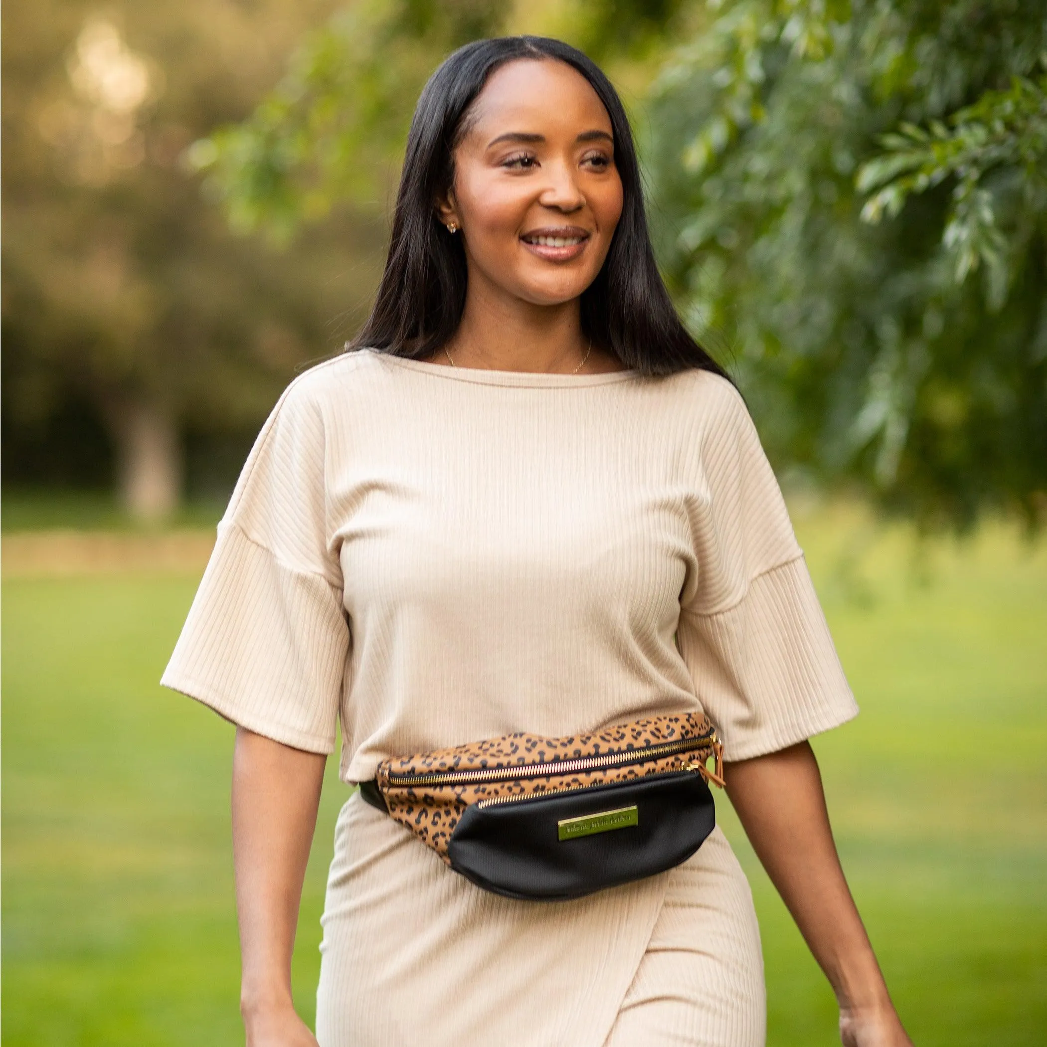 All-Around Belt Bag in Leopard Leatherette