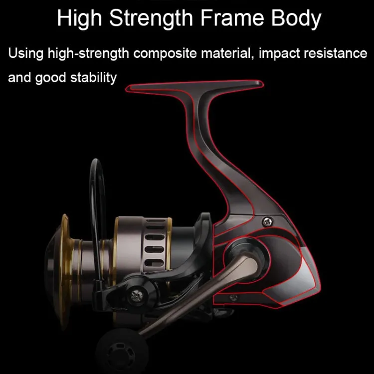 All Metal Rocker Arm Smooth Fishing Reel Spinning Reel, Spec: HE-1000 (EVA Grip)