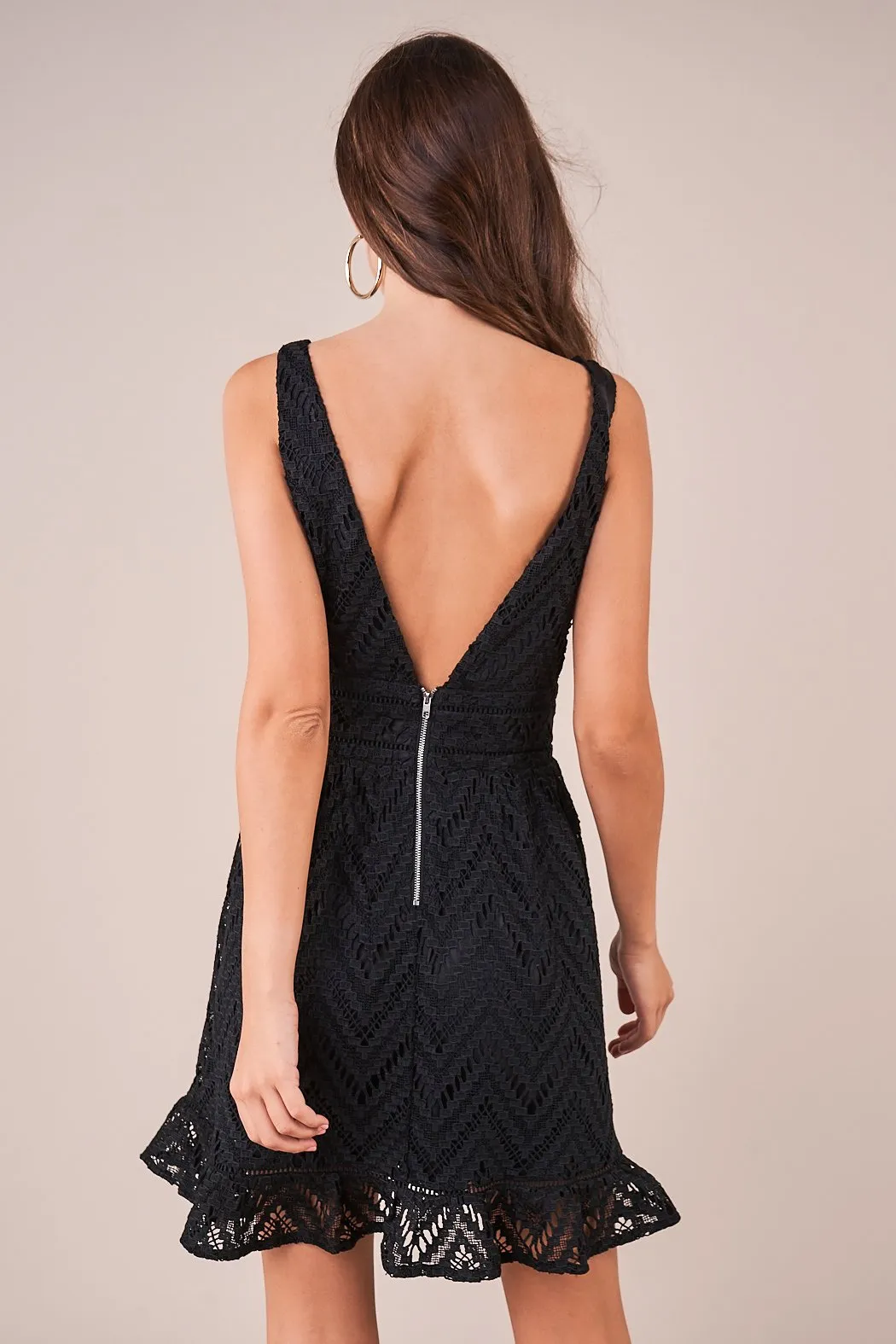 All My Love Plunging Crochet Lace Dress