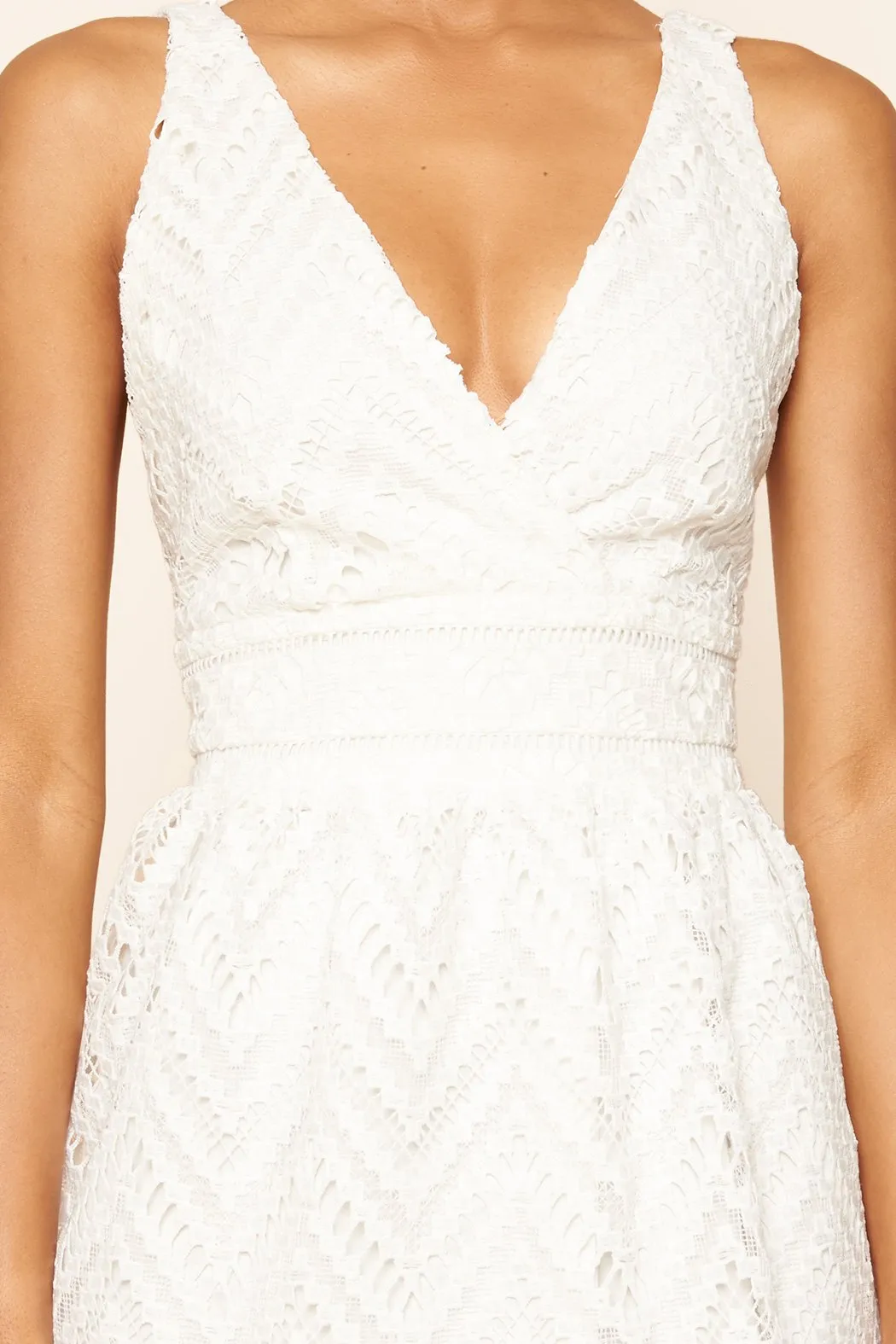 All My Love Plunging Crochet Lace Dress