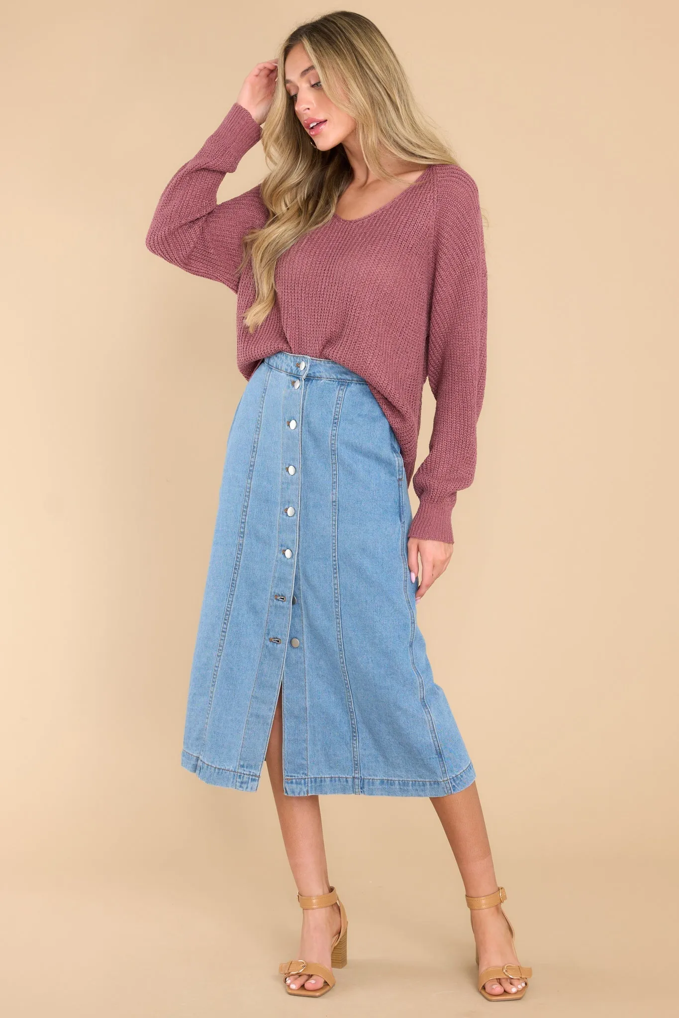 All That You Need Mauve Sweater