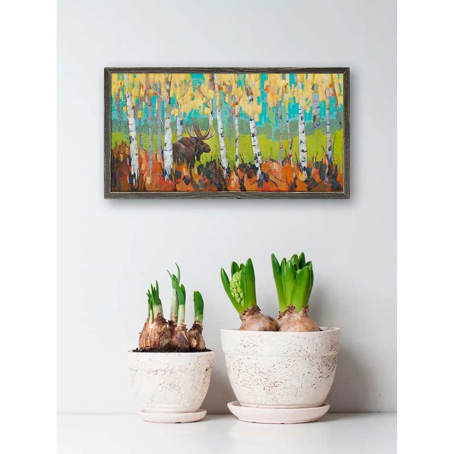 Alone With The Moose Mini Framed Canvas