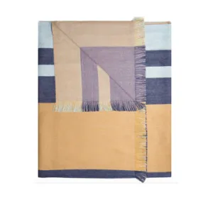 Alpaca Reversible Throw Gold and Blue