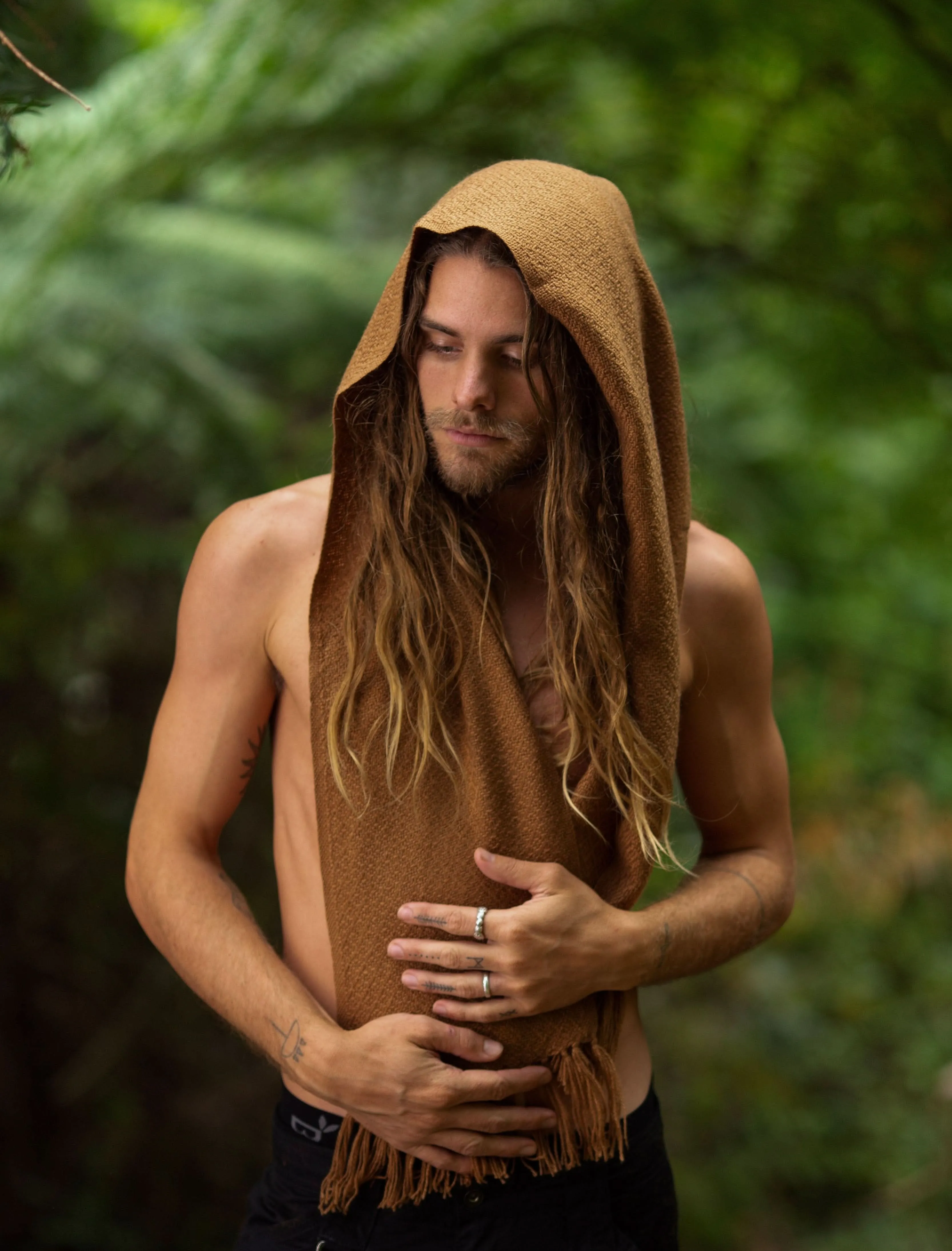 Alpaca Scarf for Men - Tan