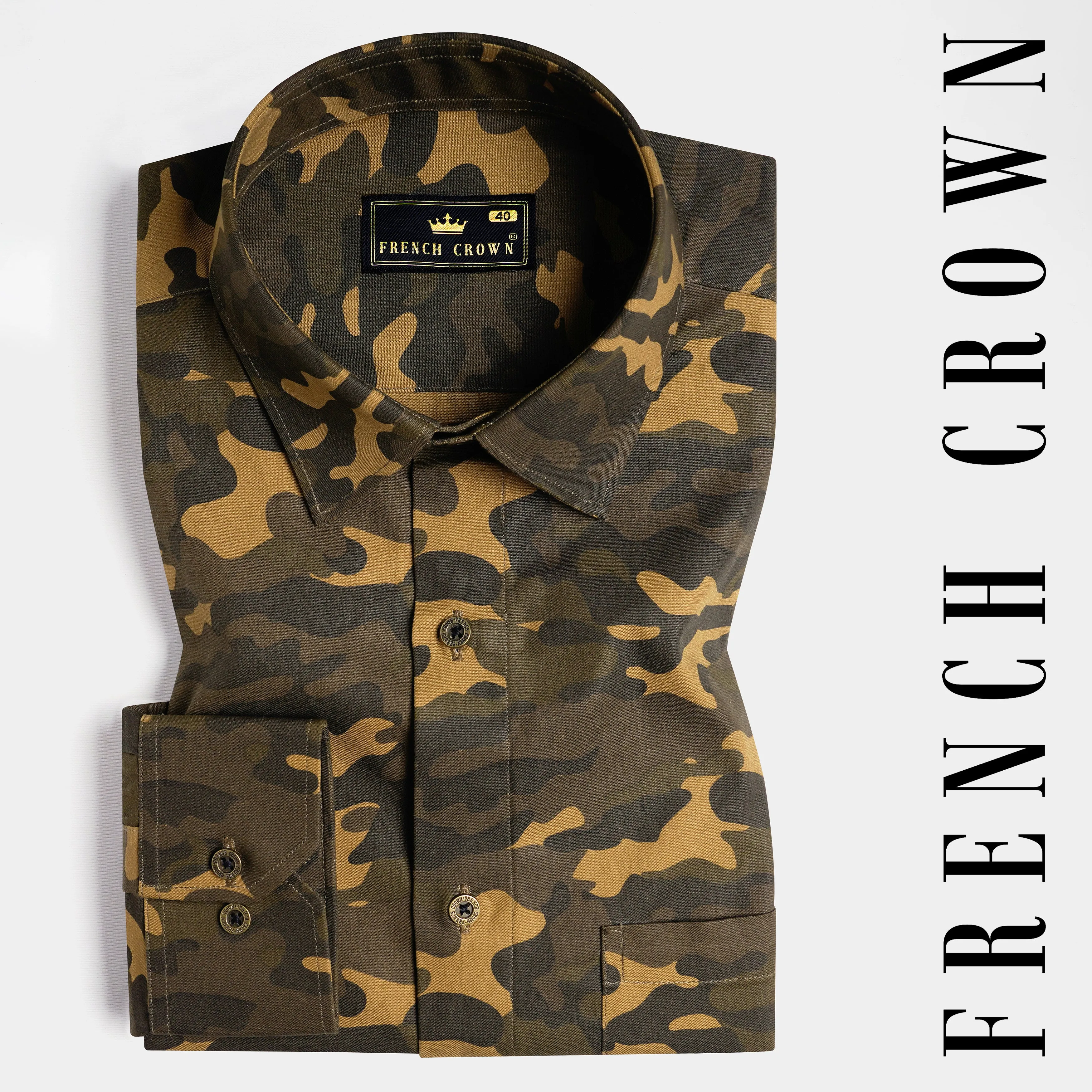 Alpine and Noir Brown Camouflage Royal Oxford Shirt