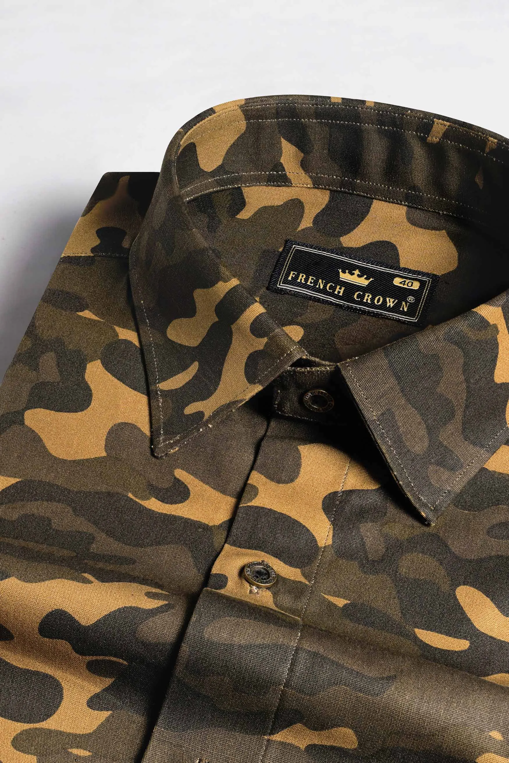 Alpine and Noir Brown Camouflage Royal Oxford Shirt