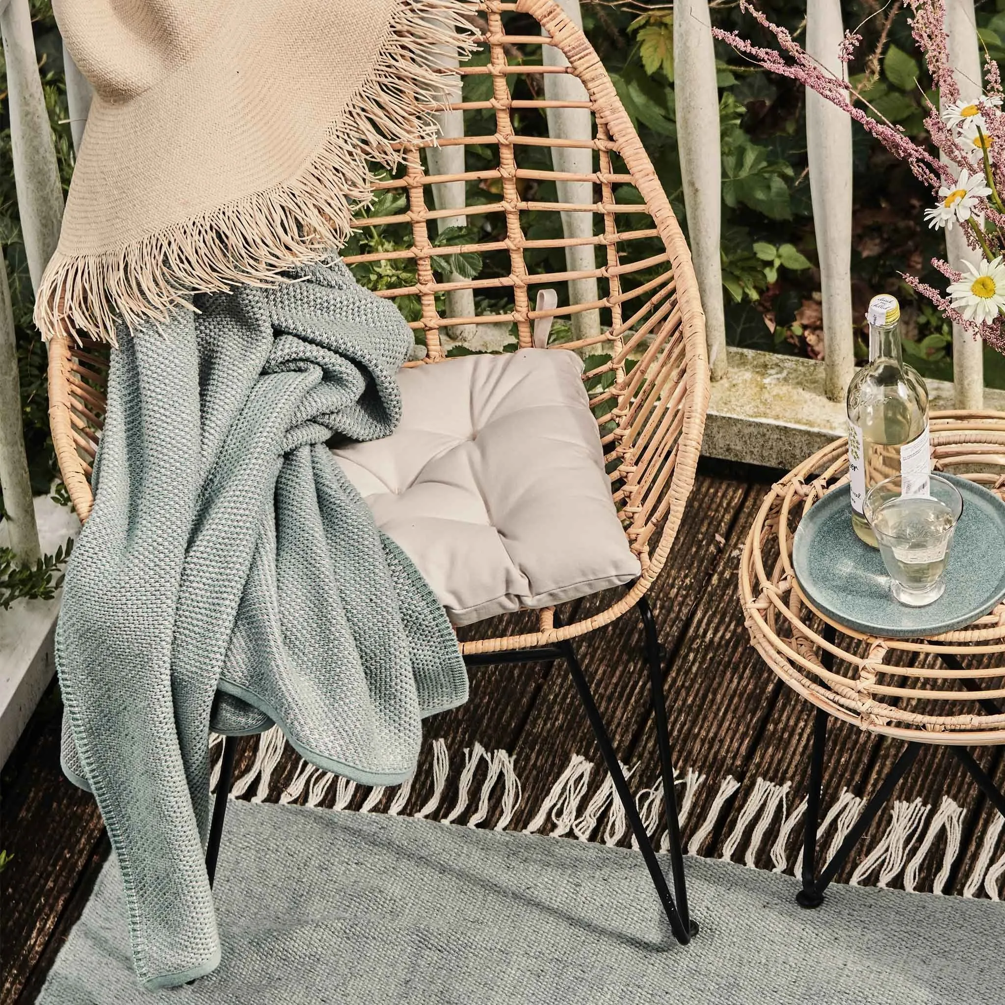 Alvor Blanket [Green grey/Silver grey]