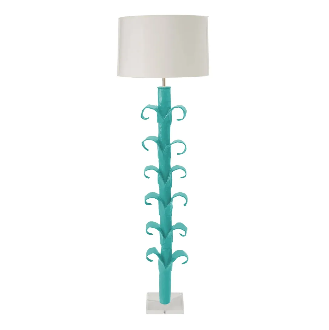 Aly Leaf Floor Lamp in Turquoise