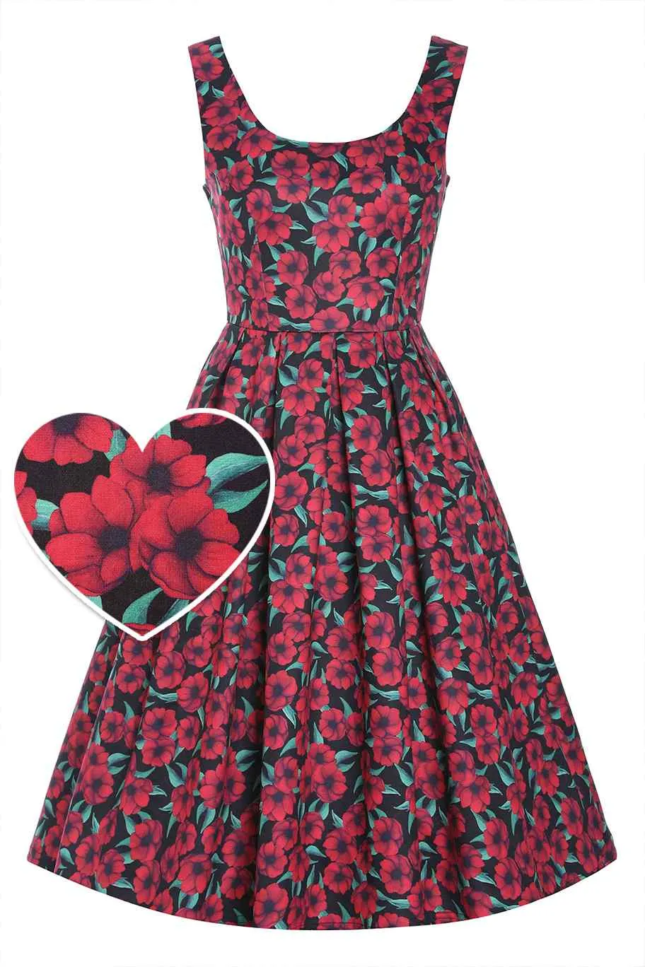 Amanda Red Anemone Swing Dress