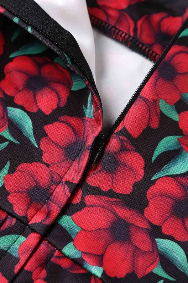 Amanda Red Anemone Swing Dress