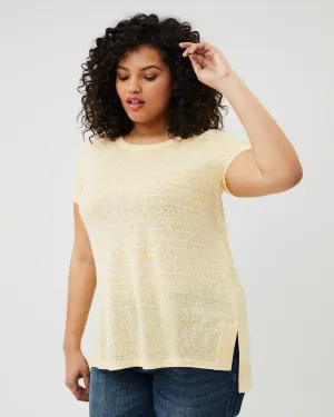 Amanda Striped Tunic Tee | Yellow / Ivory