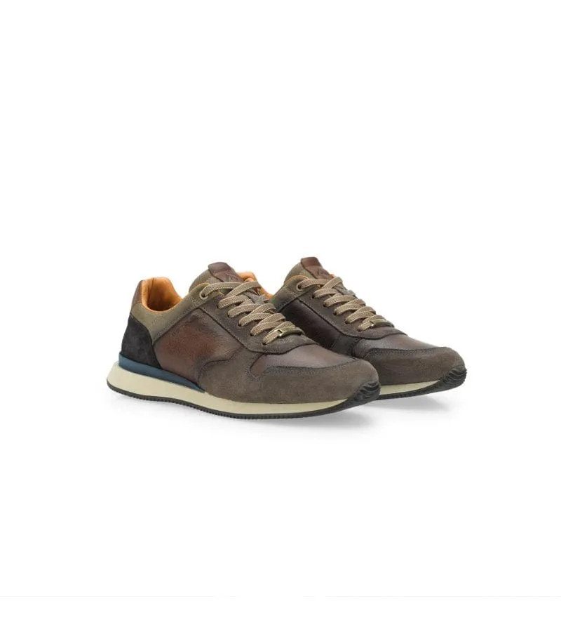 Ambitious Mens Premium Brown Leather Fashion Trainer 13060-7129AM