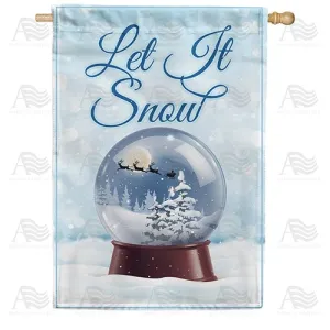 America Forever Let It Snow Globe Double Sided House Flag