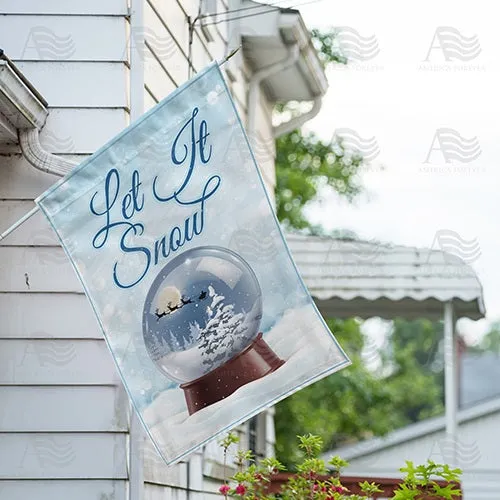 America Forever Let It Snow Globe Double Sided House Flag